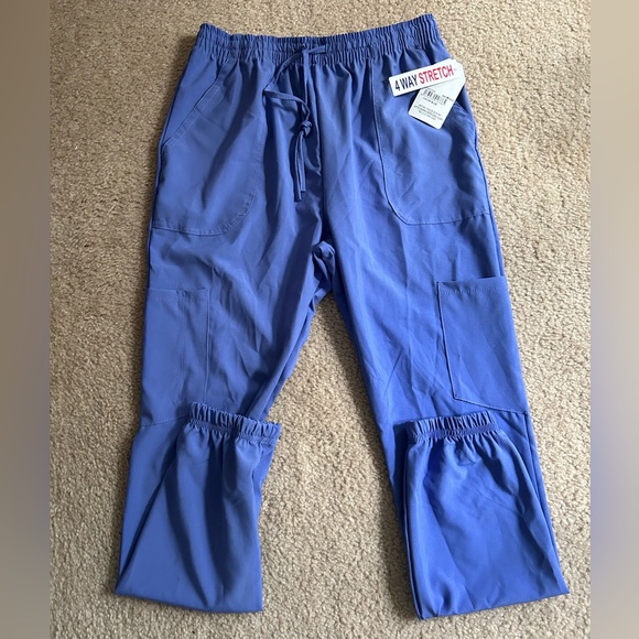 NWT ScrubAid Tapered Fit 4-Way Stretch Women’s Scrub Pants Size M (10-12) Blue - Picture 1 of 1